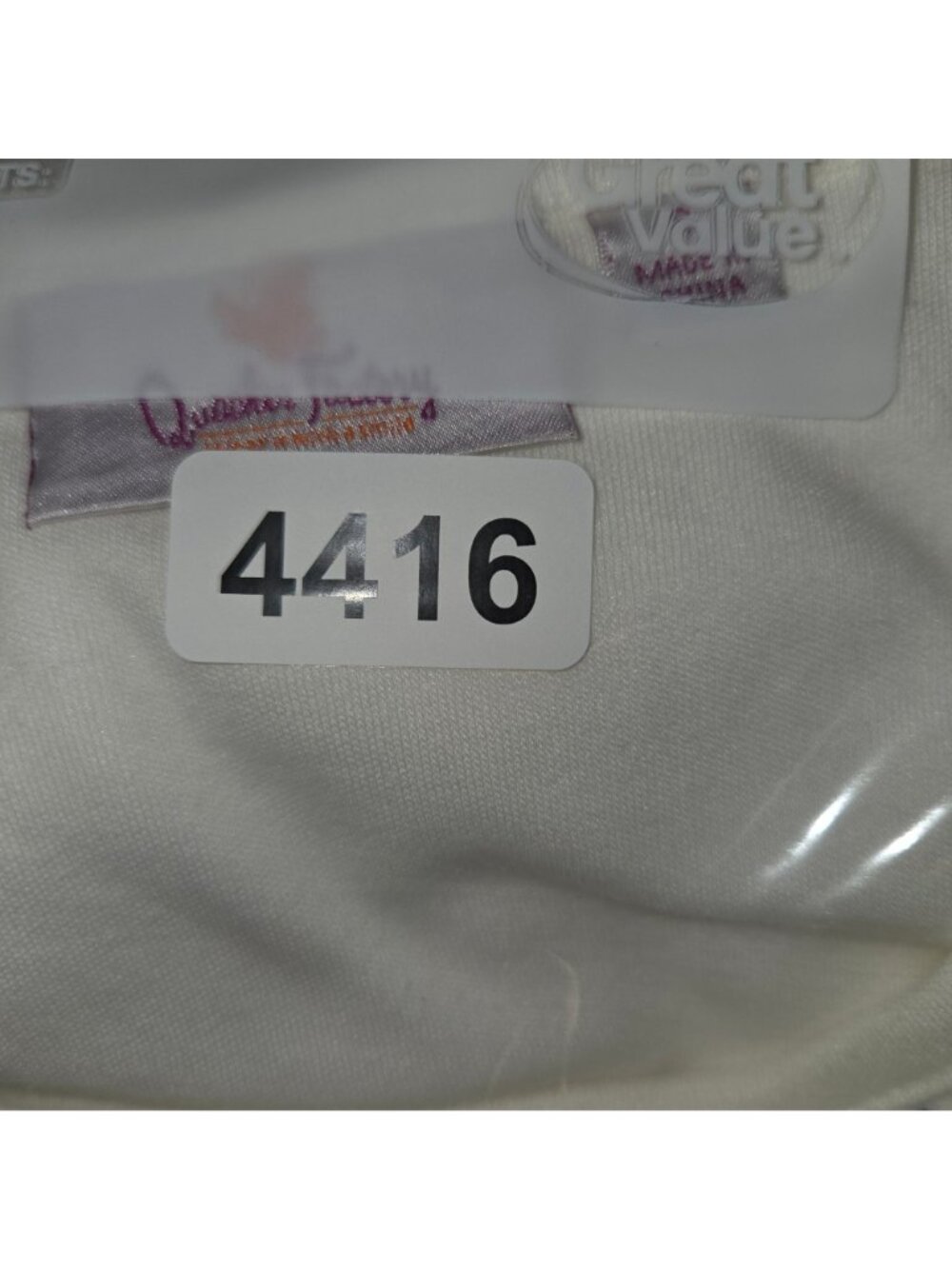 Quacker Factory Womens S White 3/4 Sleeve Top Blue Butterfly Embellishment 4416 - Picture 6 of 6
